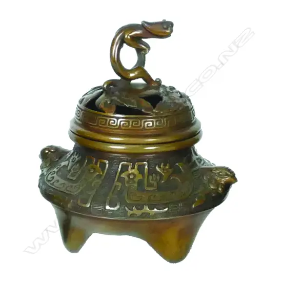 A Chinese bronze incense burner