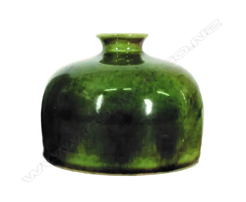 A large Chinese porcelain jarlet of circular domed shape with short neck and flared rim Image 1++