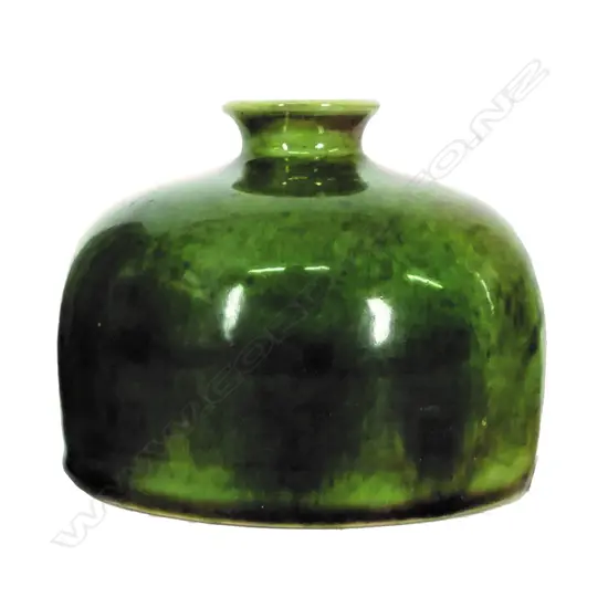 A large Chinese porcelain jarlet of circular domed shape with short neck and flared rim