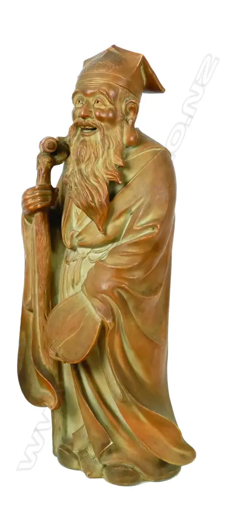 A Chinese terracotta glazed statuette of Laozi Image 1++