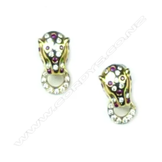 A pair of 18ct gold diamond earrings