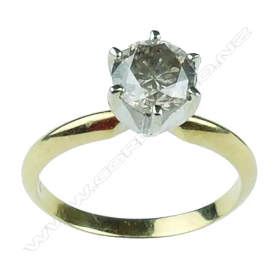 A 14ct gold and diamond solitaire ring