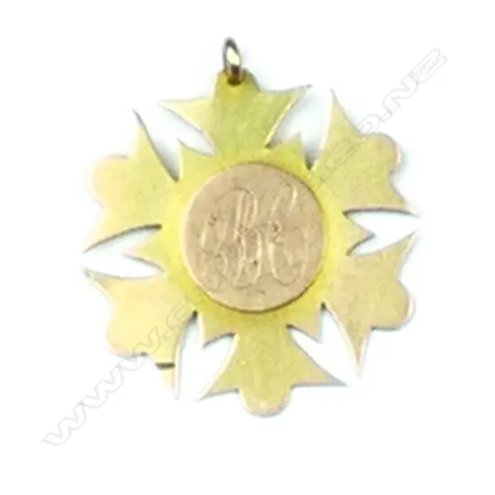 A 9ct. colonial rose gold 'Life Saving' fob medallion