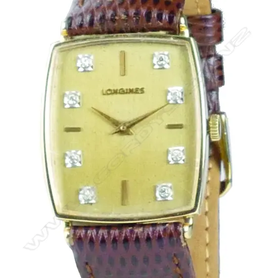 A c.1941 Longines 14ct. yellow gold rectangular men's wristwatch