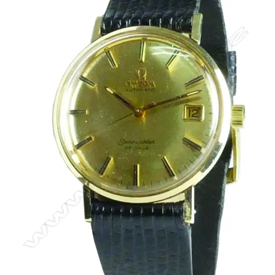 A c.1990 14ct. yellow gold automatic Omega Seamaster De Ville mens' wristwatch