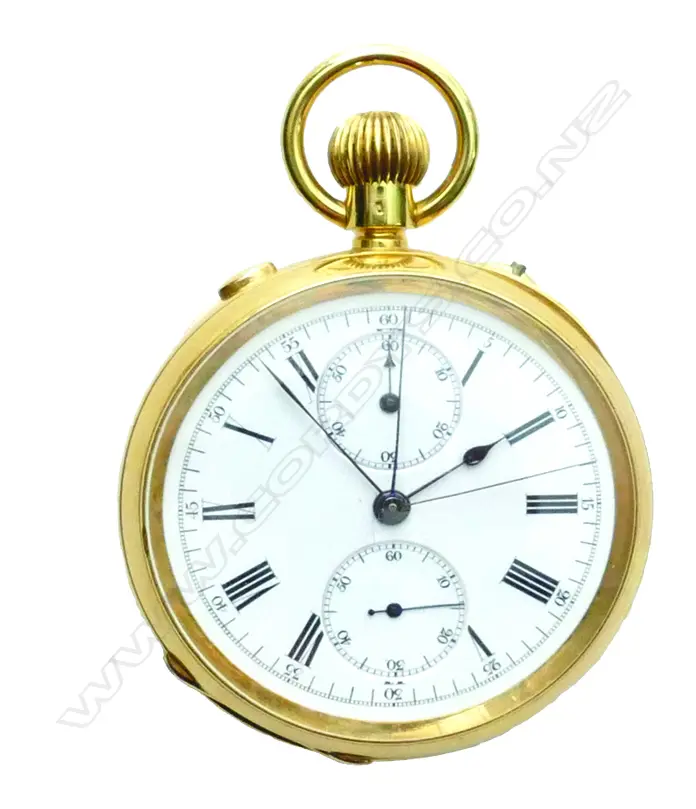 A good quality early 20thC Baume gent's split second chronograph pocket watch Image 1++