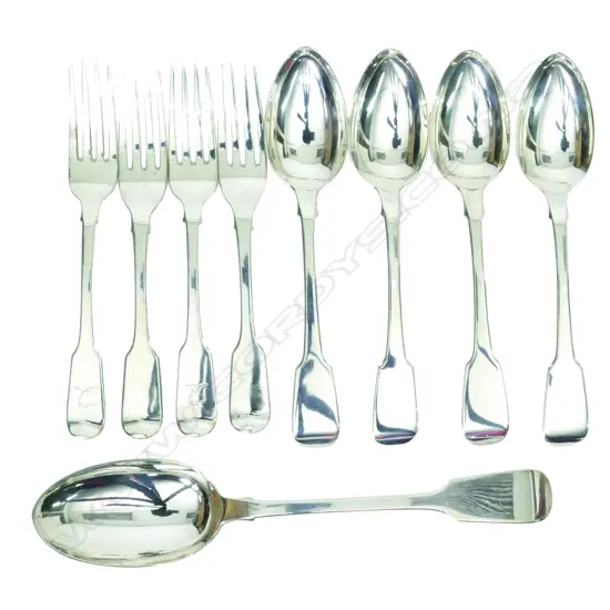 Nine provincial York silver cutlery pieces