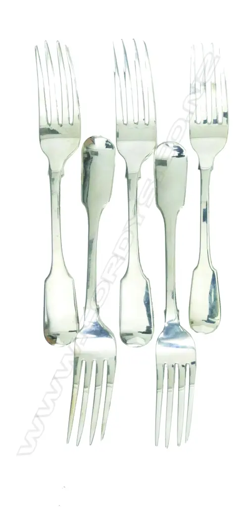 Five provincial York silver dessert forks Image 1++