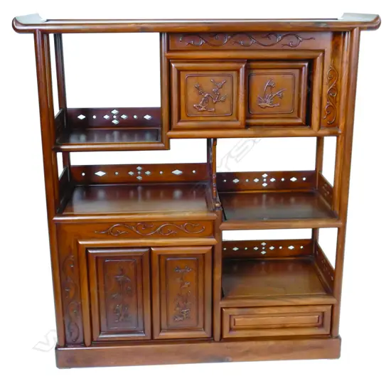A Chinese yellow rosewood display cabinet