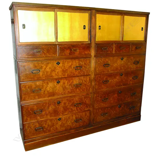 An exceptional c.1930 Japanese double kimono chest