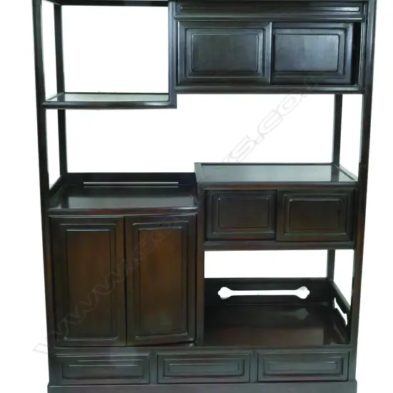 A Chinese rosewood display cabinet