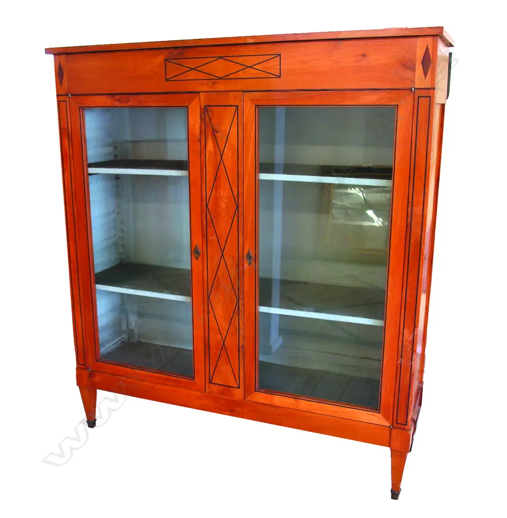 A 19thC French fruitwood Empire-style display cabinet Image 1++