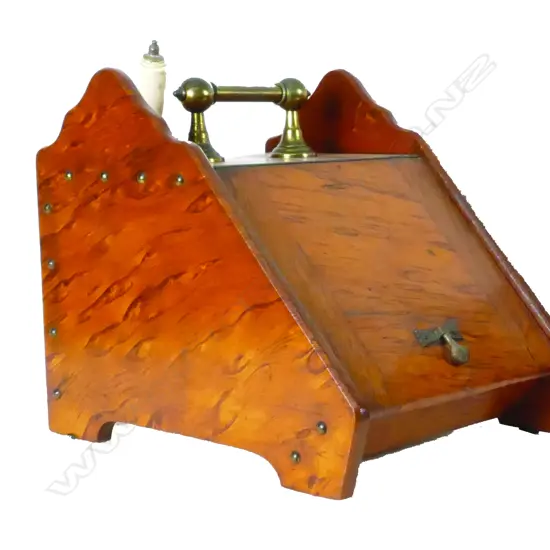 A Victorian colonial solid mottled kauri coal-scuttle c.1885