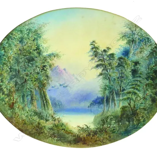 William Henry Raworth (1821-1904) Lake and Mountain Scene