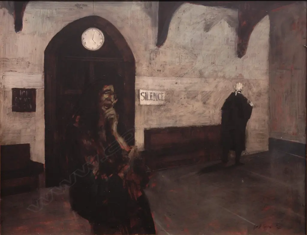 Garth Tapper (1927-1999) 'Silence' oil on board Image 1++