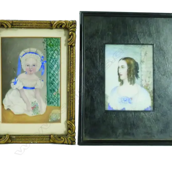A fine Victorian portrait miniature on milk glass panel