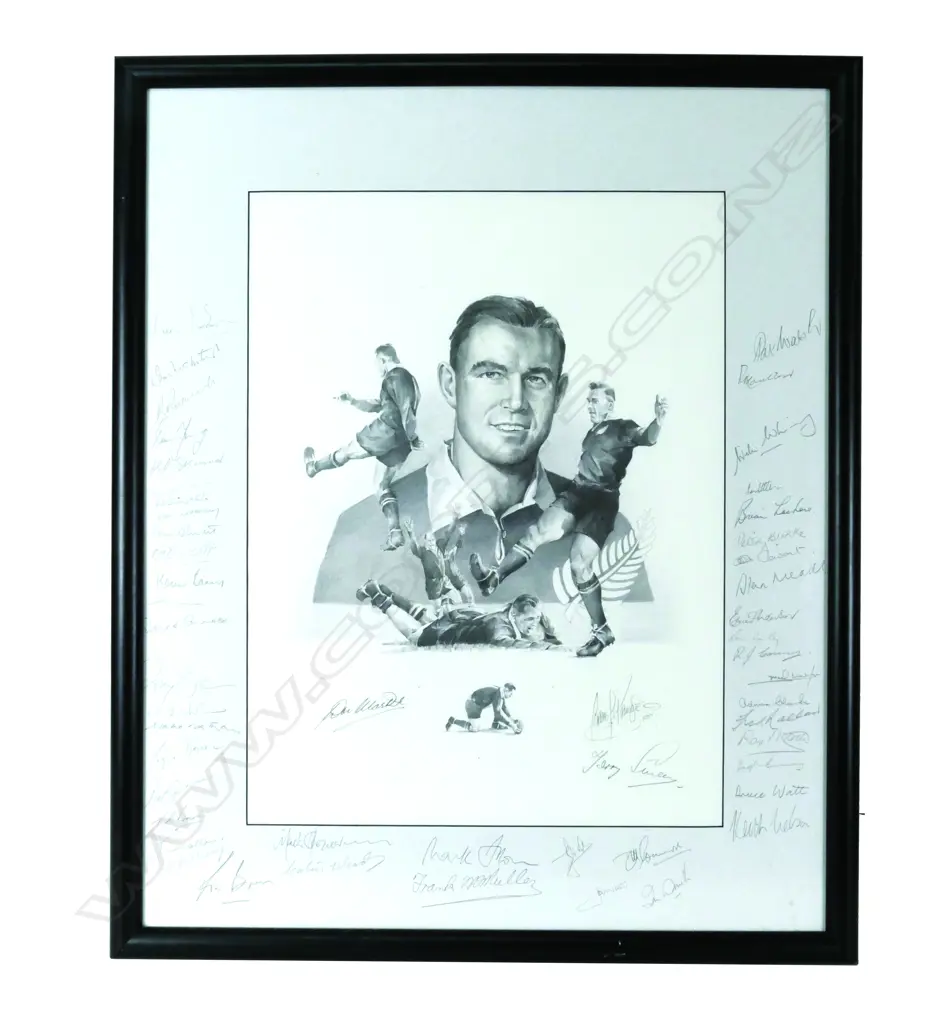 An original multiple portrait drawing of Don Clarke by Craig Pringle. Clarke shown in seven poises Image 1++