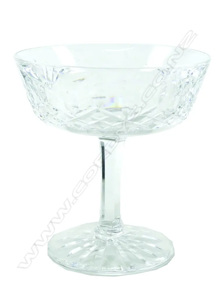 A set of eight Irish Waterford champagne glasses Image 1++