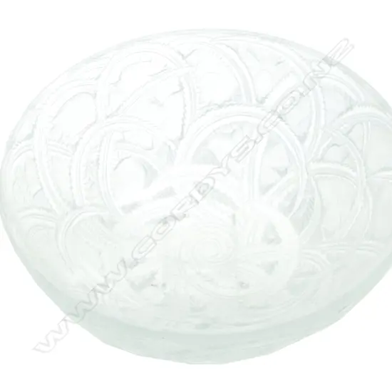 A Lalique clear and frosted glass fruit bowl