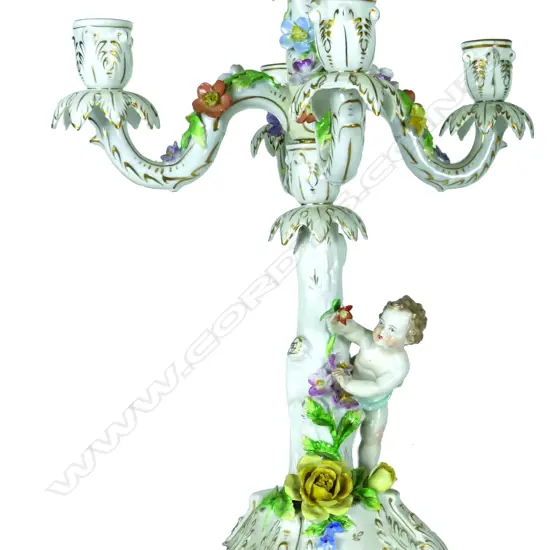 A German porcelain figural five light