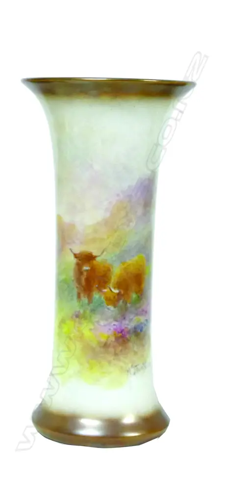 A small Royal Worcester trumpet shaped vase Image 1++