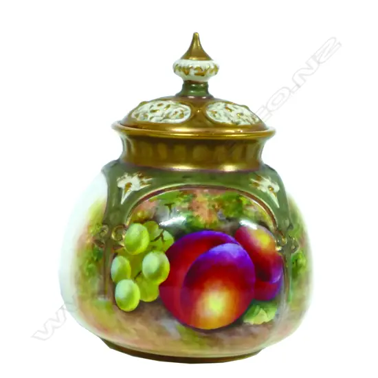 A small Royal Worcester potpourri lidded vase