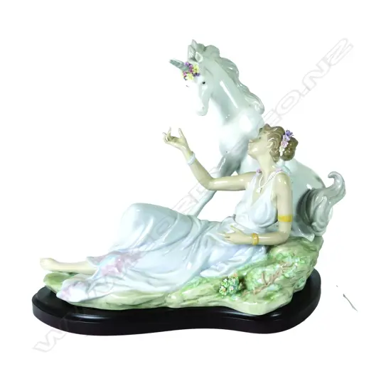A large Lladro 'The Goddess & The Unicorn' figurine