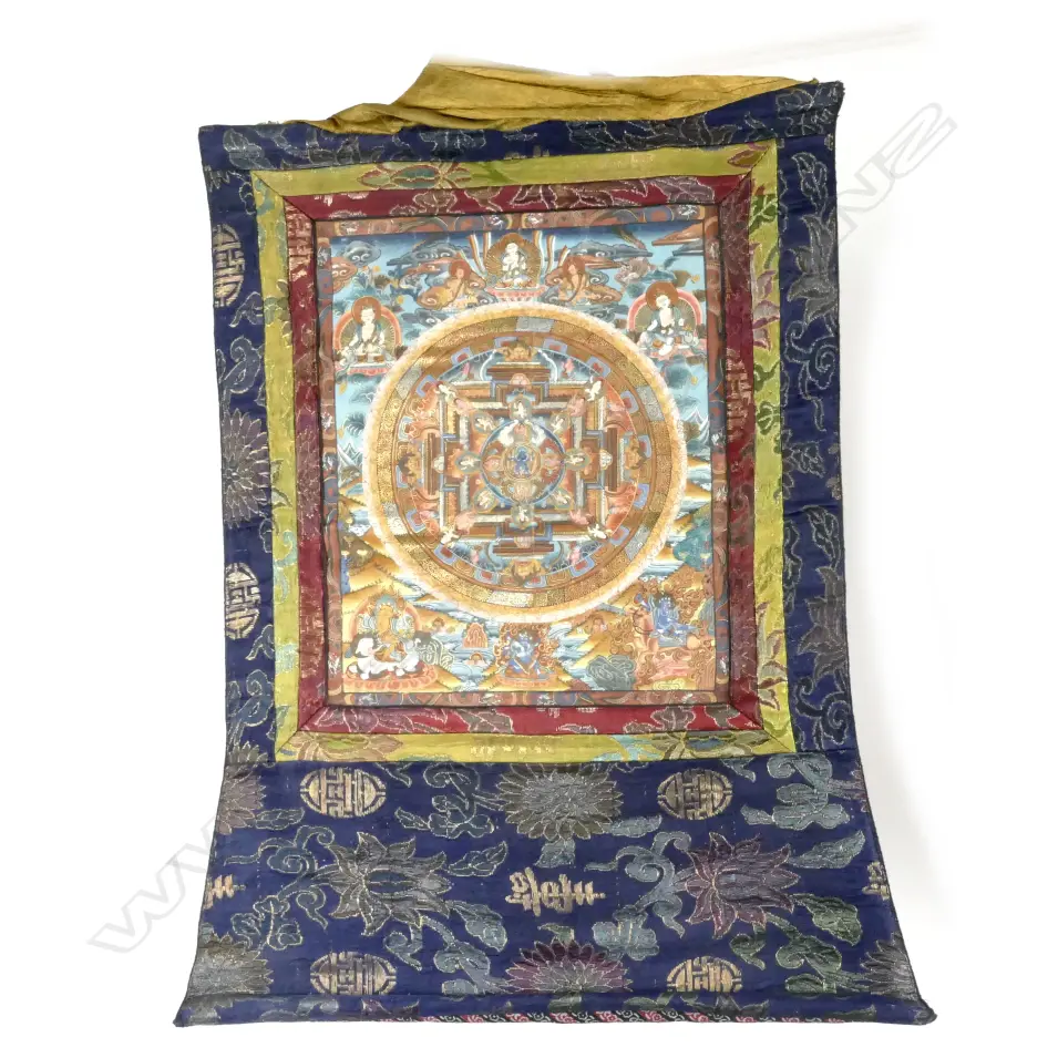 An old Tibetan finely painted thangka Image 1++