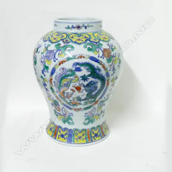 A large Chinese baluster porcelain vase