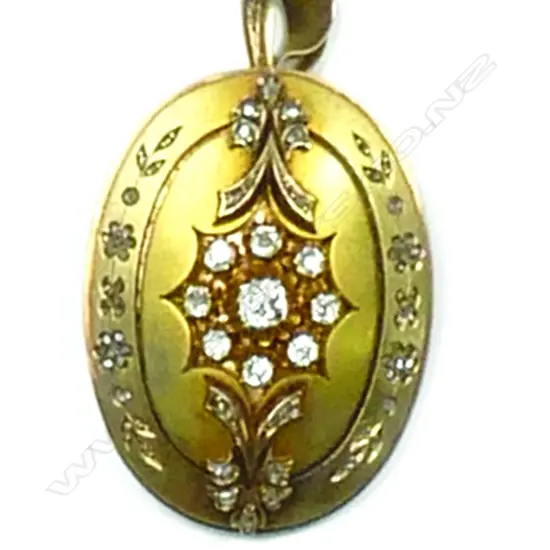 A Victorian 15ct. yellow gold and Old Mine cut diamond pendant