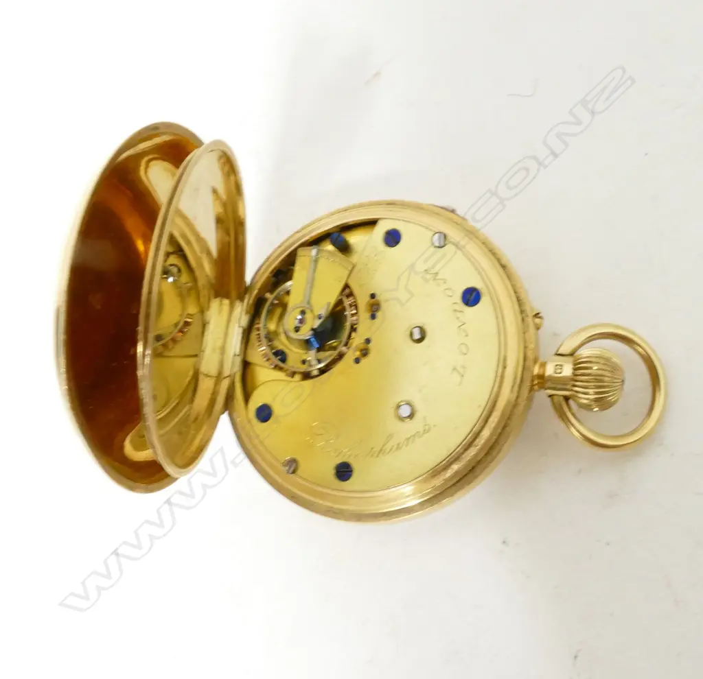 A Rotherhams London 18ct. gold cased chronograph pocket watch Image 1++