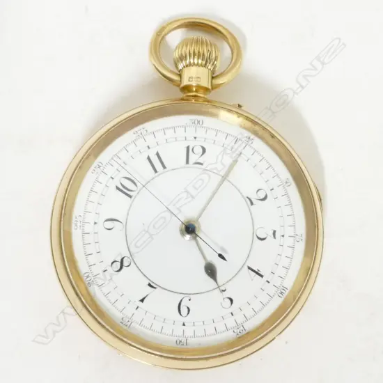 A Rotherhams London 18ct. gold cased chronograph pocket watch