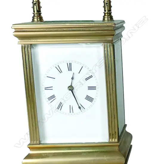 A 19thC French brass carriage clock