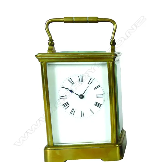 A brass cased carriage clock