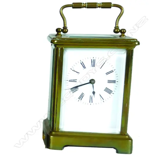A small French brass cased carriage clock