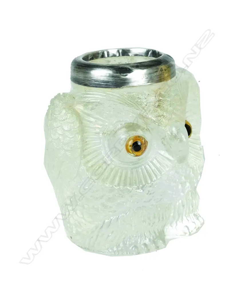 An Edwardian glass and silver match striker Image 1++