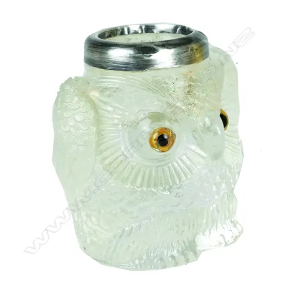 An Edwardian glass and silver match striker