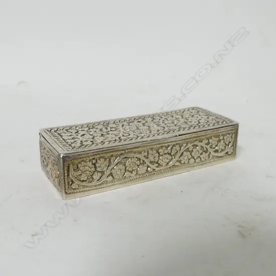 A colonial Indian silver rectangular box