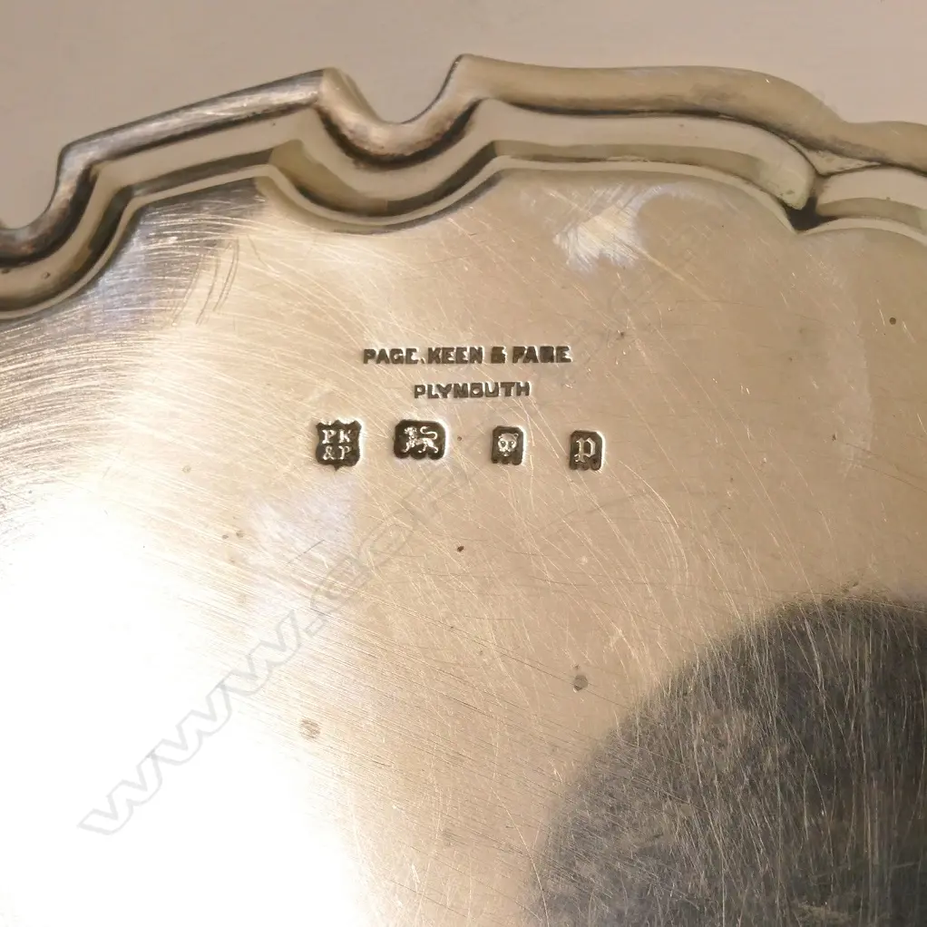 A silver Georgian Revival pie-crust waiter Image 1++