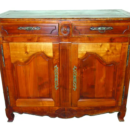 A good 19thC French fruitwood dresser base