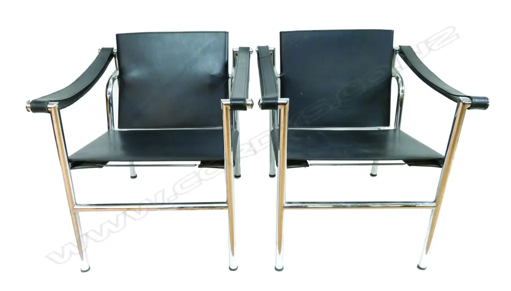 A pair of reproduction Le Corbusier Basculant Sling Chairs Image 1++
