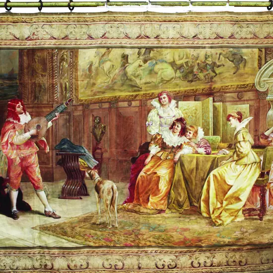 An impressive large 19thC French wall hanging