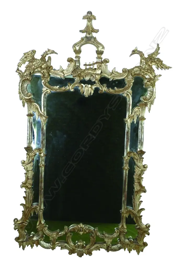 A Chippendale chinoiserie silvered framed mirror Image 1++
