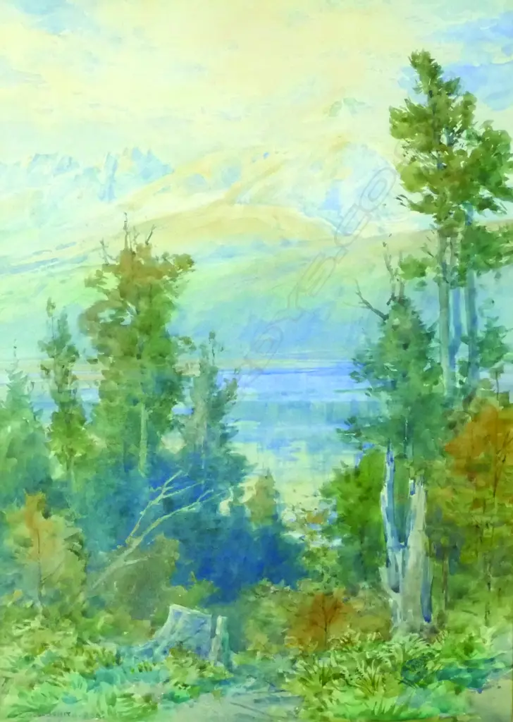 Edmund Thomas Gouldsmith (1852-1932) R.B.A. 'Lake Wakatipu Image 1++