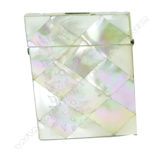 A Victorian mother-of-pearl card case