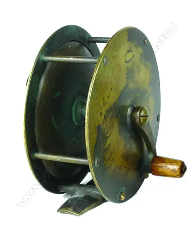 A Victorian 4" A.N. Allan brass salmon fishing reel Image 1++