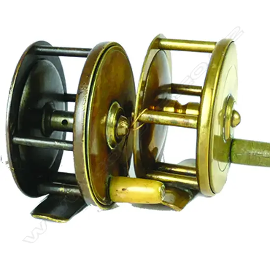 Two similar brass 2½" quality fly reels