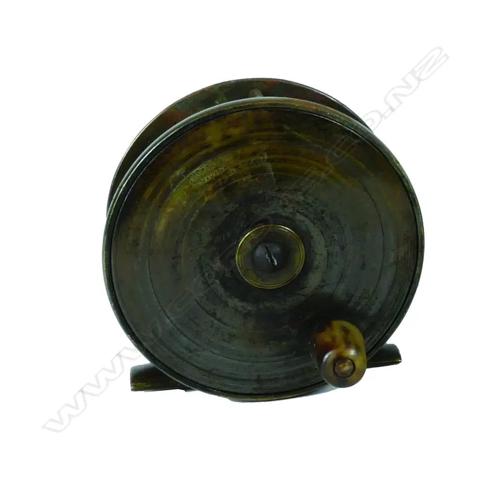 A brass 3½" G. Little & Co. London all brass salmon fishing reel Image 1++