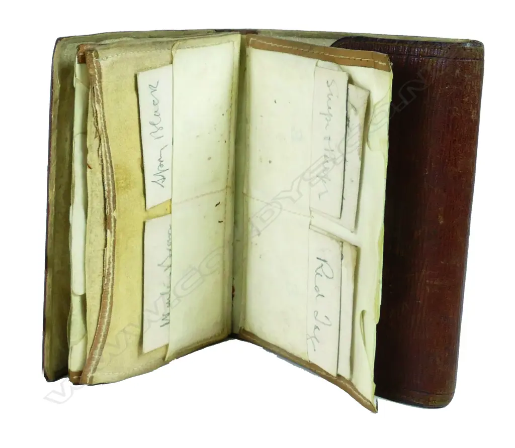 A c.1930 English leather fly fishing wallet Image 1++