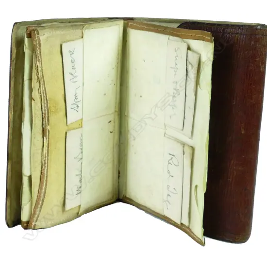 A c.1930 English leather fly fishing wallet